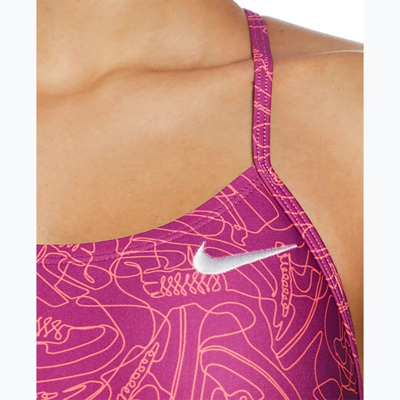 Costum de baie dintr-o piesă pentru femei Nike Hydrastrong Multi Print Cutout hot fuchsia 4