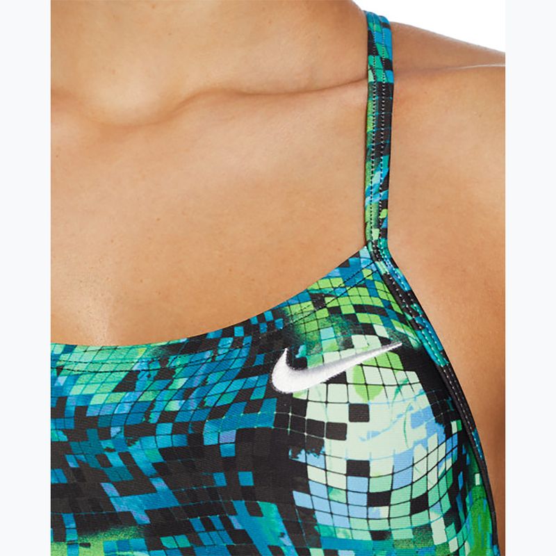 Costum de baie dintr-o piesă pentru femei Nike Hydrastrong Multi Print Lace Up Tie Back bicoastal 4