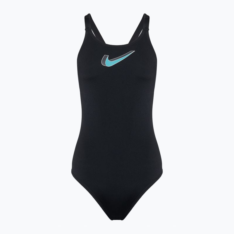 Costum de baie dintr-o piesă pentru femei Nike Hydrastrong 3D Swoosh Fastback black