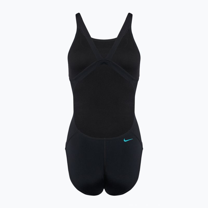Costum de baie dintr-o piesă pentru femei Nike Hydrastrong 3D Swoosh Fastback black 2