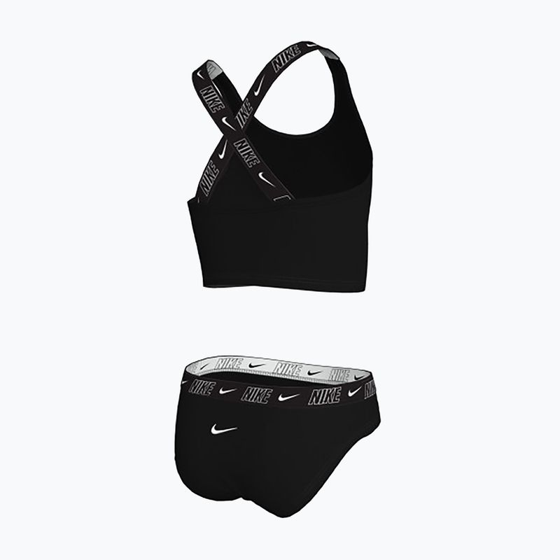 Costum de baie din două piese pentru copii Nike Logo Tape Crossback Midkini black 2