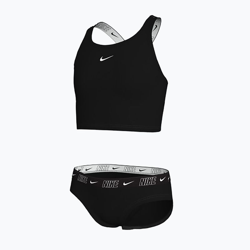 Costum de baie din două piese pentru copii Nike Logo Tape Crossback Midkini black 3