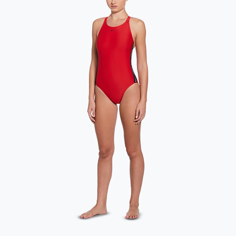 Costum de baie dintr-o piesă pentru femei Nike Logo Tape Fastback university red 2
