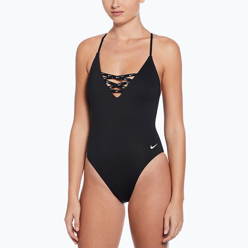 Costum de baie dintr-o piesă pentru femei Nike Sneakerkini 2.0 Crossback black
