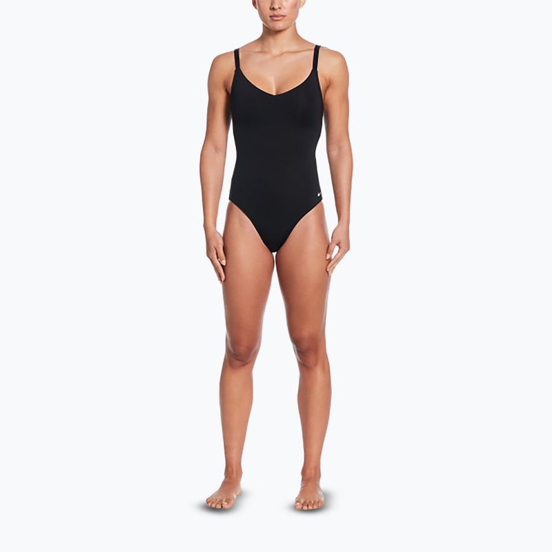 Costum de înot dintr-o piesă pentru femei Nike Essential V-Neck black 2