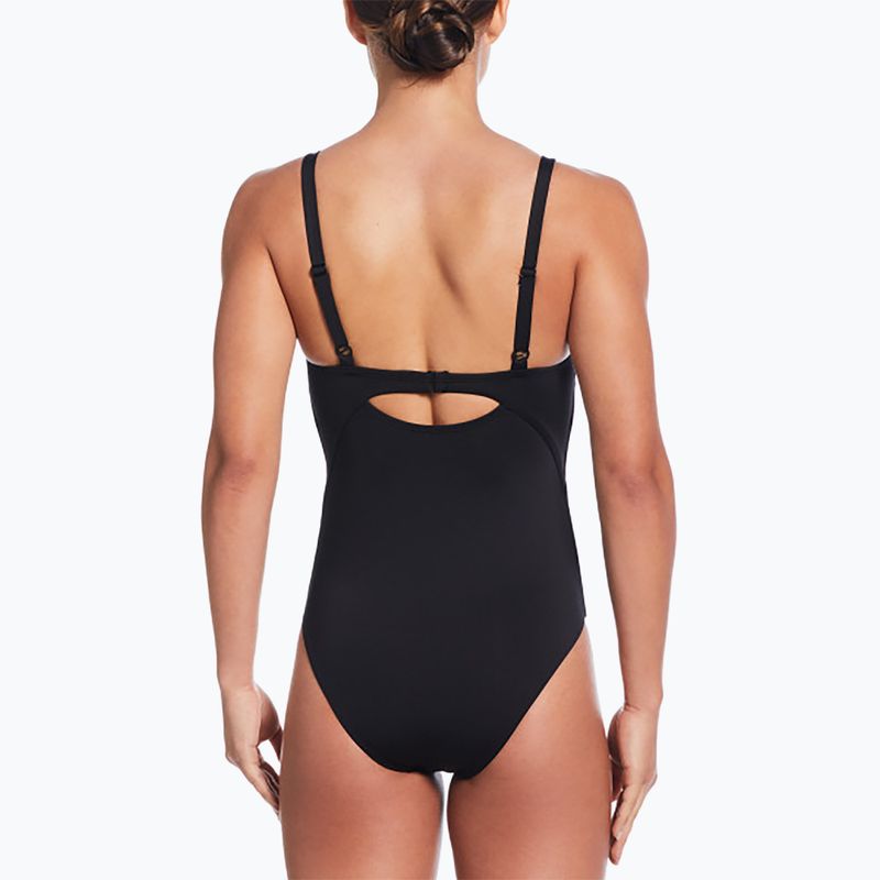 Costum de înot dintr-o piesă pentru femei Nike Essential V-Neck black 3