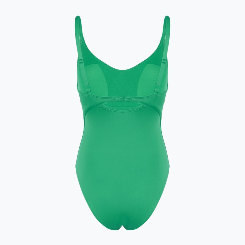 Costum de înot dintr-o piesă pentru femei Nike Essential V-Neck stadium green 2