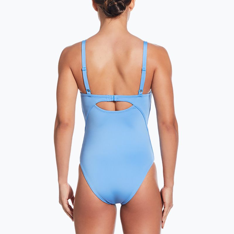 Costum de înot dintr-o piesă pentru femei Nike Essential V-Neck university blue 3