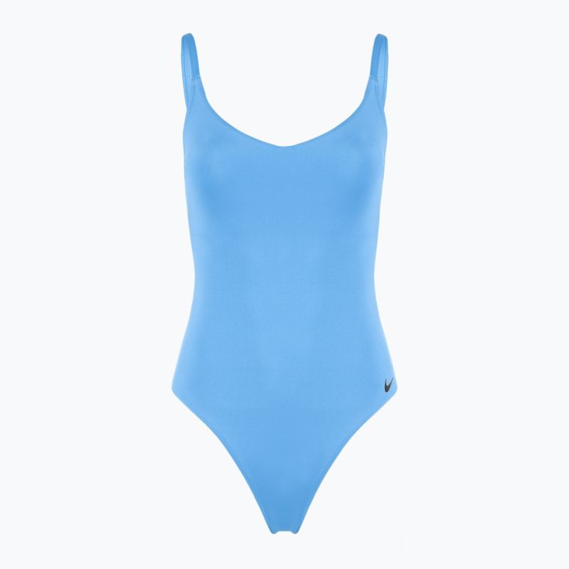 Costum de înot dintr-o piesă pentru femei Nike Essential V-Neck university blue