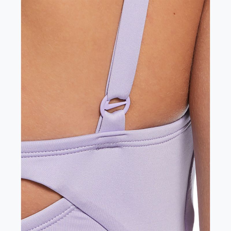 Costum de înot dintr-o piesă pentru femei Nike Essential V-Neck hydrangeas 5