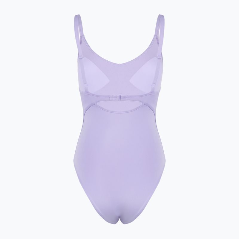 Costum de înot dintr-o piesă pentru femei Nike Essential V-Neck hydrangeas 2