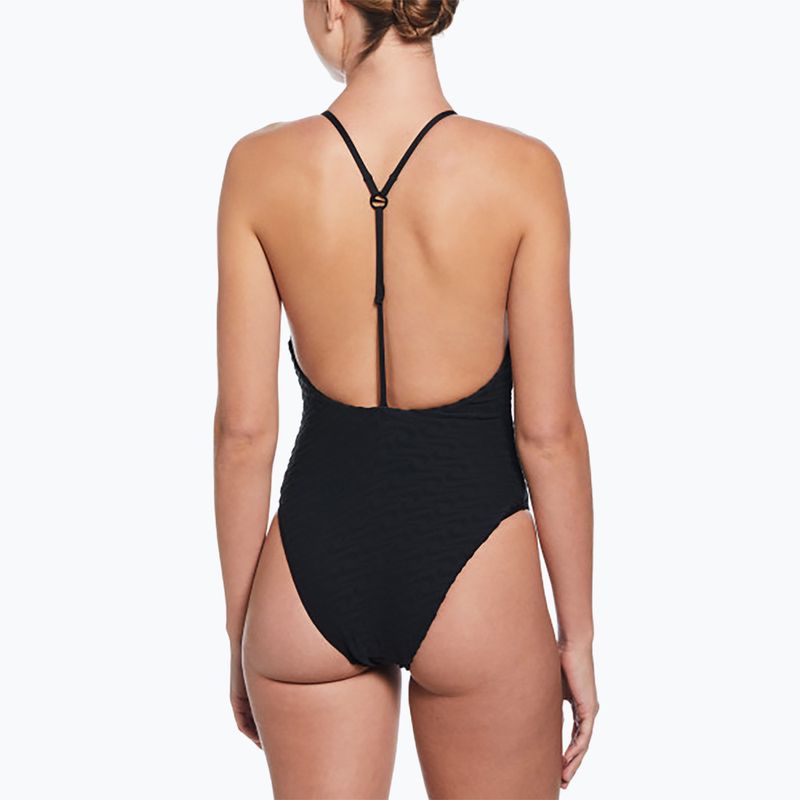 Costum de baie dintr-o piesă pentru femei Nike Swoosh Link Y-Back black 3