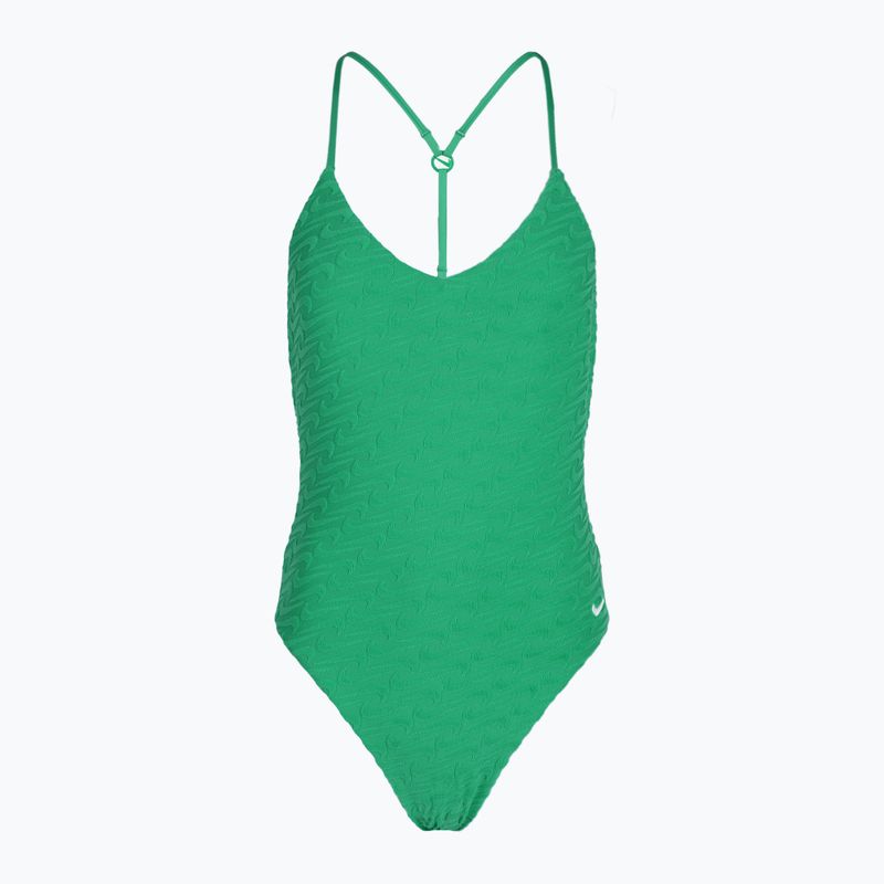 Costum de baie dintr-o piesă pentru femei Nike Swoosh Link Y-Back stadium green