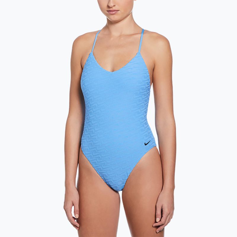 Costum de baie dintr-o piesă pentru femei Nike Swoosh Link Y-Back university blue