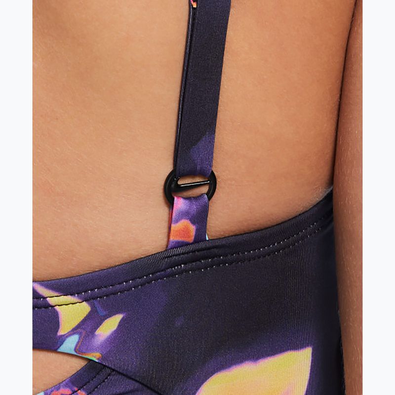 Costum de baie dintr-o piesă pentru femei Nike Floral Blur V-Neck black 5