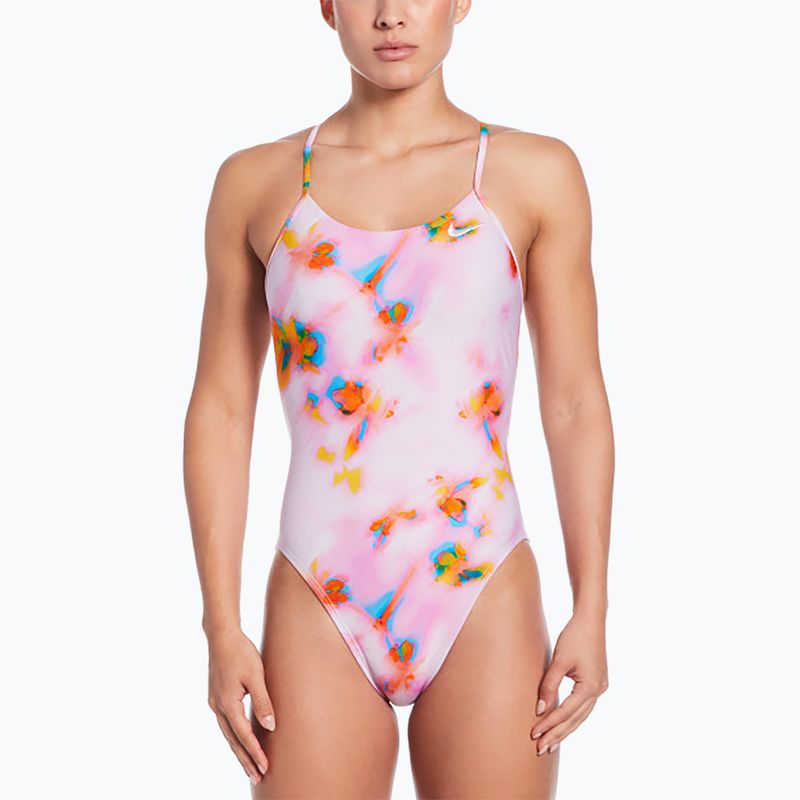 Costum de înot dintr-o piesă pentru femei Nike Hydrastrong Cutout pink foam