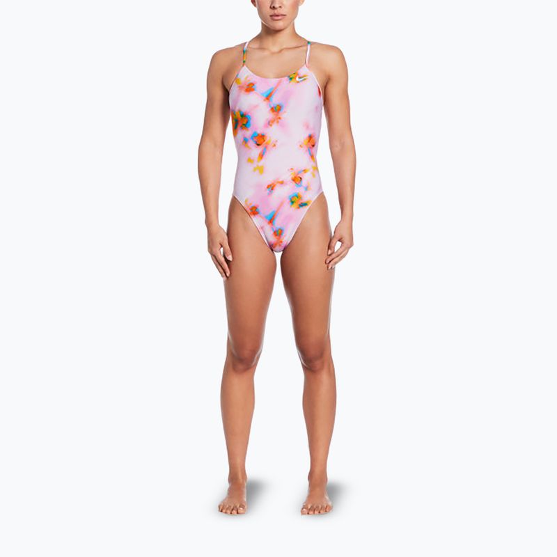 Costum de înot dintr-o piesă pentru femei Nike Hydrastrong Cutout pink foam 2