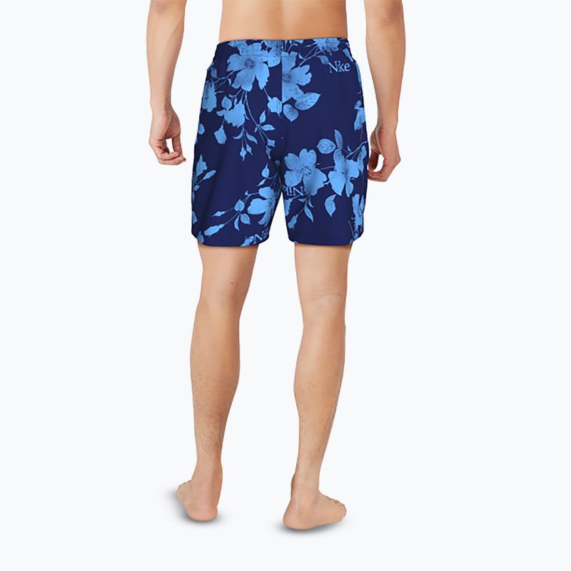 Șort de înot pentru bărbați Nike Fine Floral 7" Volley midnight navy 6