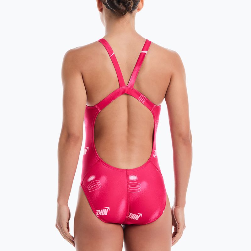 Costum de baie întreg pentru femei Nike Hydrastrong Fastback rush pink 3