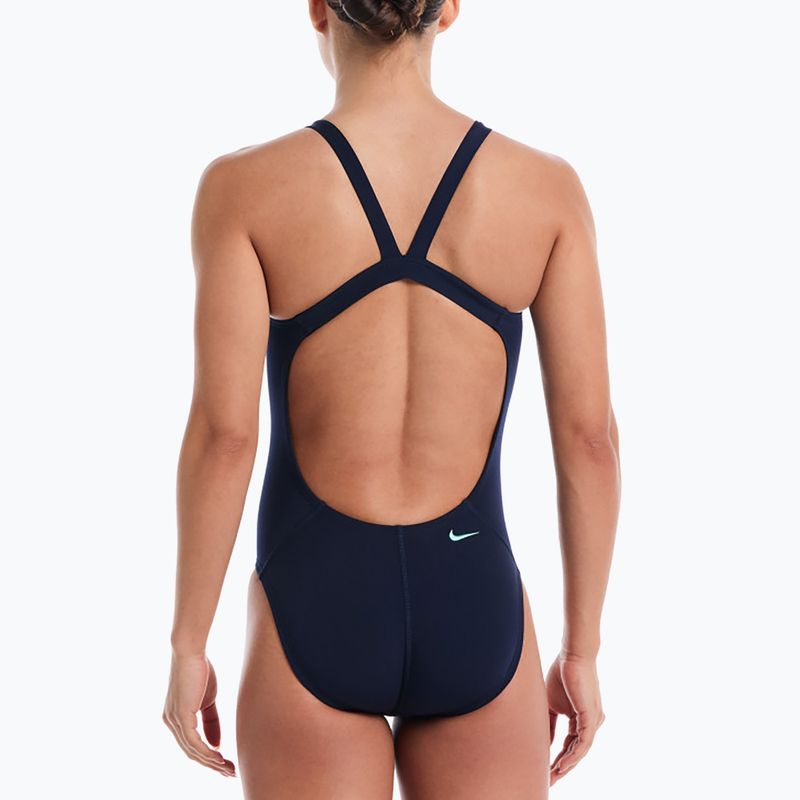 Costum de baie întreg pentru femei Nike Hydrastrong Logo Graphic Fastback midnight navy 3