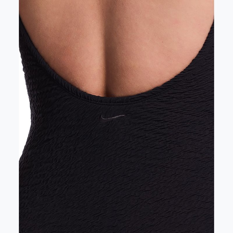 Costum de înot întreg pentru femei Nike Shoreline Pucker Scoop Neck black 4