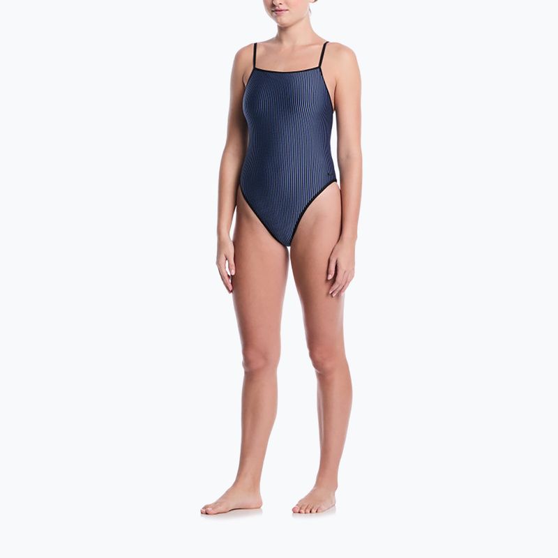 Costum de înot întreg pentru femei Nike Ocean Bound Ripple Texture Square Neck slate 2
