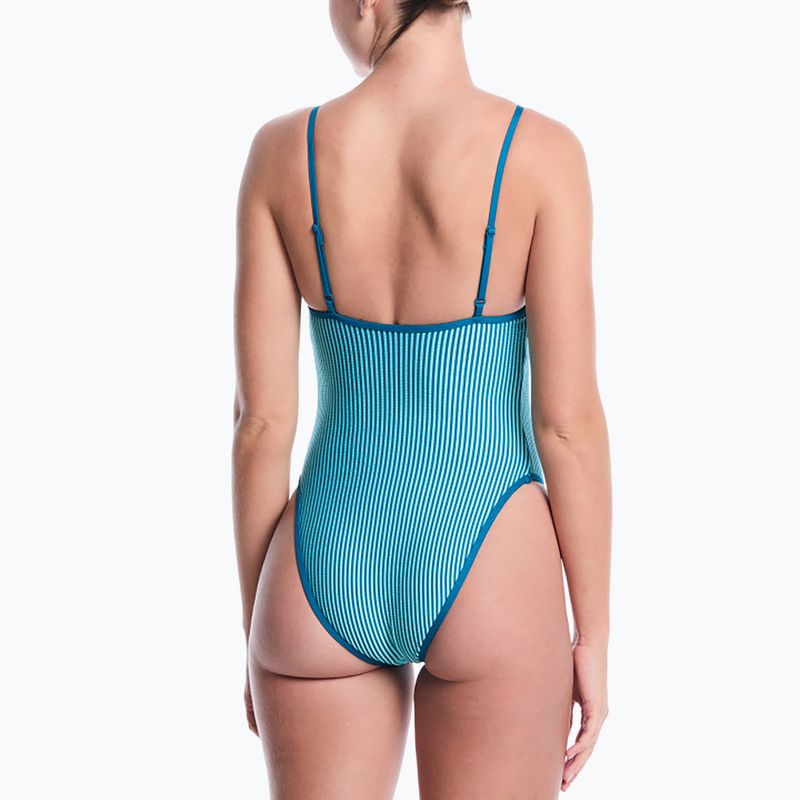 Costum de înot întreg pentru femei Nike Ocean Bound Ripple Texture Square Neck bleached turquoise 3