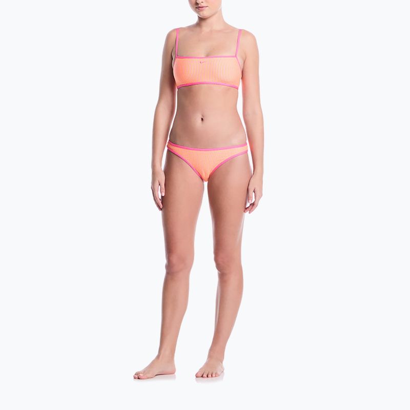 Top costum de baie Nike Ripple Texture Bralette Classic Bikini pink glow 2