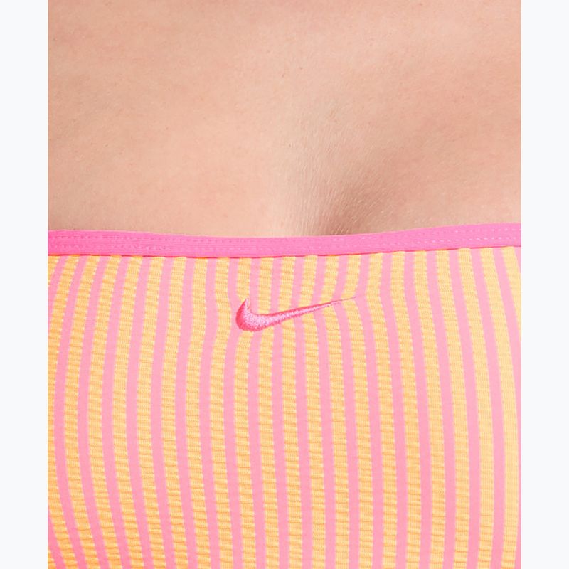 Top costum de baie Nike Ripple Texture Bralette Classic Bikini pink glow 4