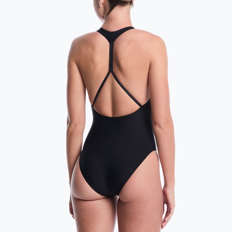 Costum de înot întreg pentru femei Nike Hydralock Luxe Sail Boat V-Neck black 3