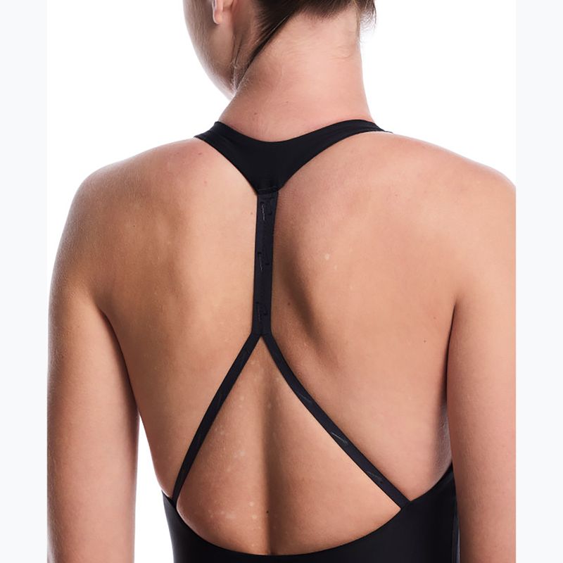 Costum de înot întreg pentru femei Nike Hydralock Luxe Sail Boat V-Neck black 4