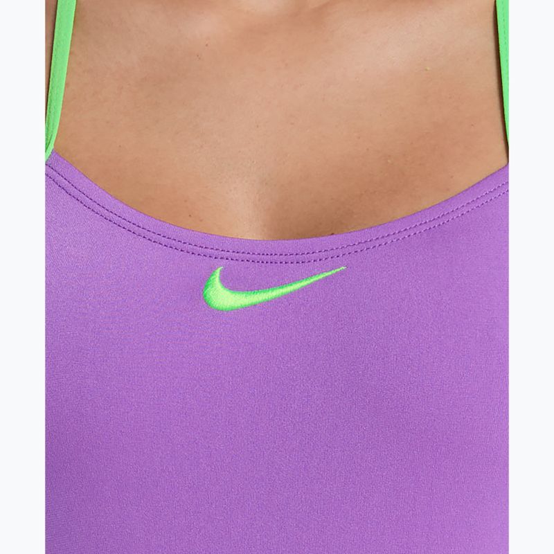 Costum de înot întreg pentru femei Nike Hydrastrong Logo Graphic T-Back bright violet 4