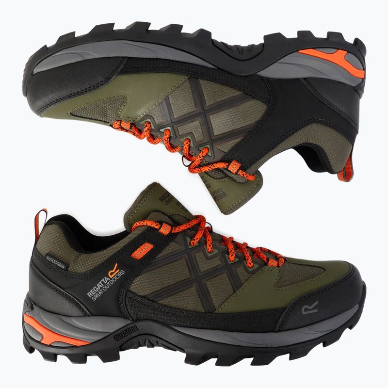 Încălțăminte de trekking pentru bărbați REGATTA Samaris III Low cypress green/blaze orange 4