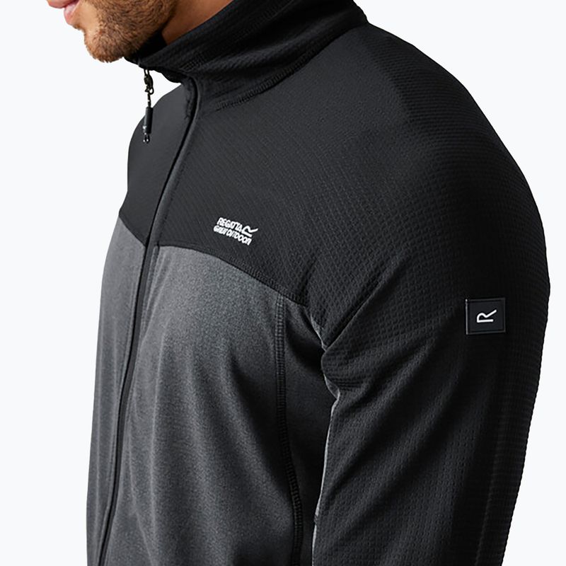Bluză pentru bărbați REGATT Highton Full Zip Midlayer ash/black 4