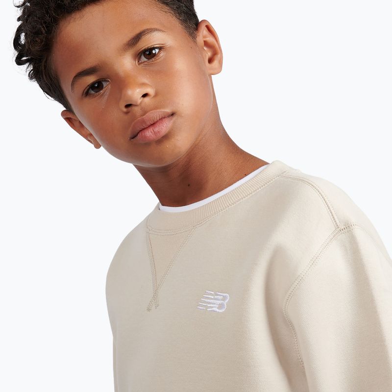 Bluză pentru copii New Balance Brush Back Small Logo Crew timberwolf 5