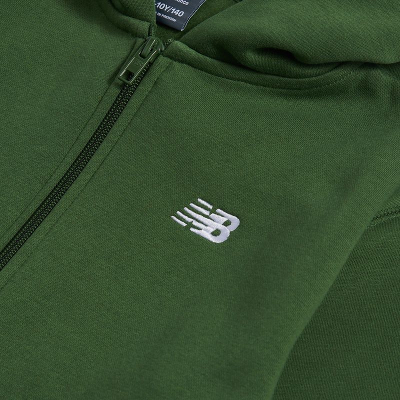 Bluză pentru copii New Balance Brush Back Small Logo Full Zip Hoodie dark alpine green 3