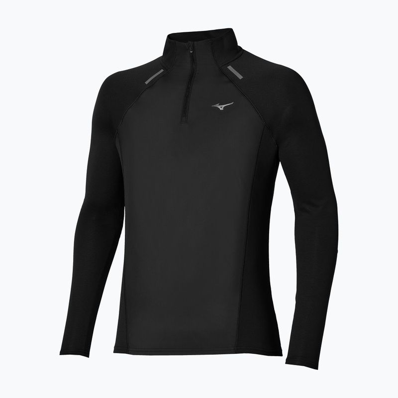 Longsleeve de alergare pentru bărbați Mizuno Active Dryaeroflow Hybrid Long Sleeve Top Black