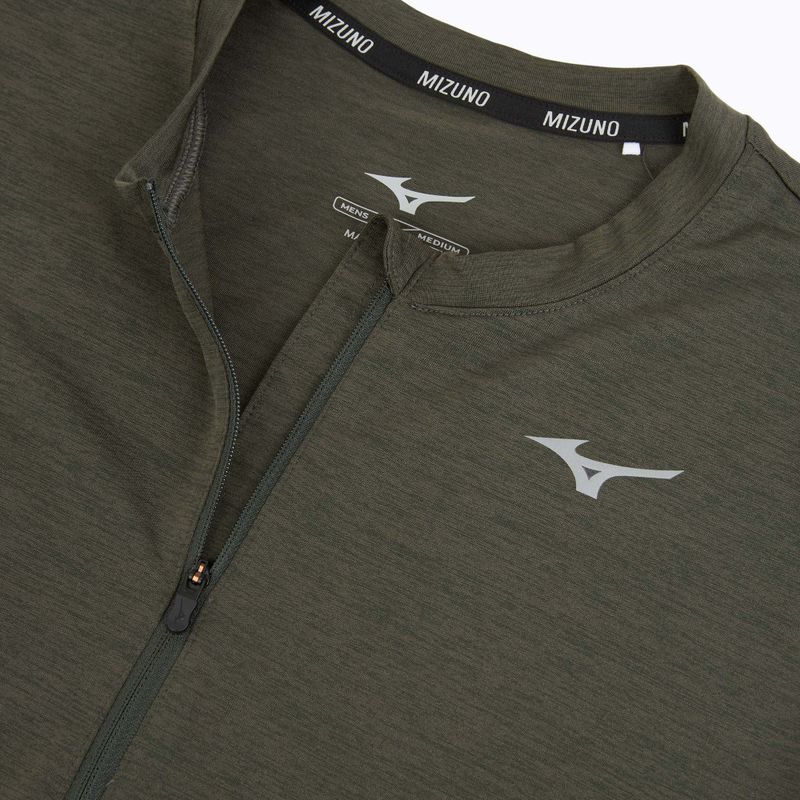 Bluză de alergare pentru bărbați Mizuno Core Impulse Half Zip Long Sleeve Tee forest night 3