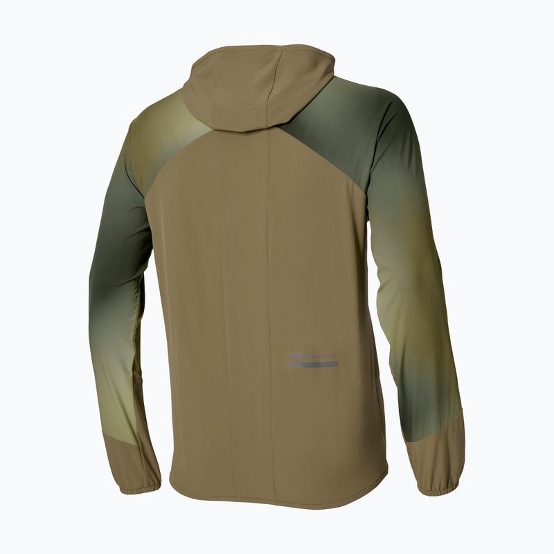 Geacă de alergare pentru bărbați Mizuno Active Alpha Hooded Jacket martini olive 2