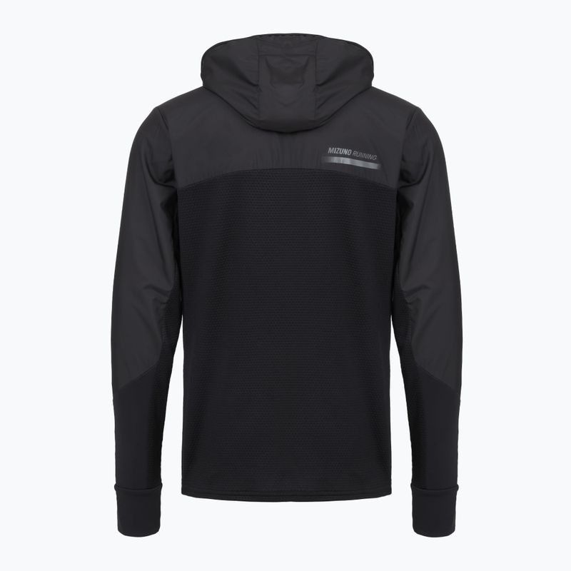 Geacă de alergare pentru bărbați Mizuno Active Warmalite Hybrid Full Zip Hooded Long Sleeve Top black 2