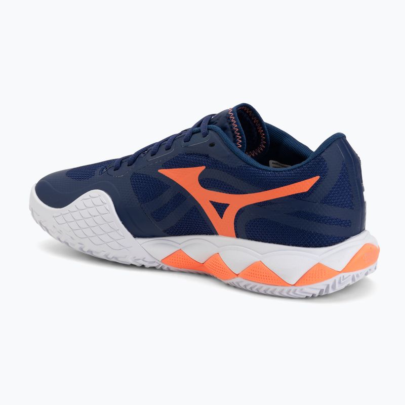 Încălțăminte de tenis pentru bărbați Mizuno Wave Enforce Tour 2 CC beacon blue/white/lava orange 3