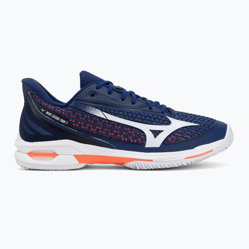 Încălțăminte de tenis pentru bărbați Mizuno Wave Exceed Tour 7 CC beacon blue/white/lava orange 2