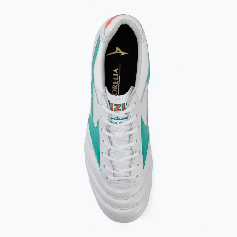 Încălțăminte de fotbal Mizuno Morelia II Japan FG white/arcadia/lava orange 5