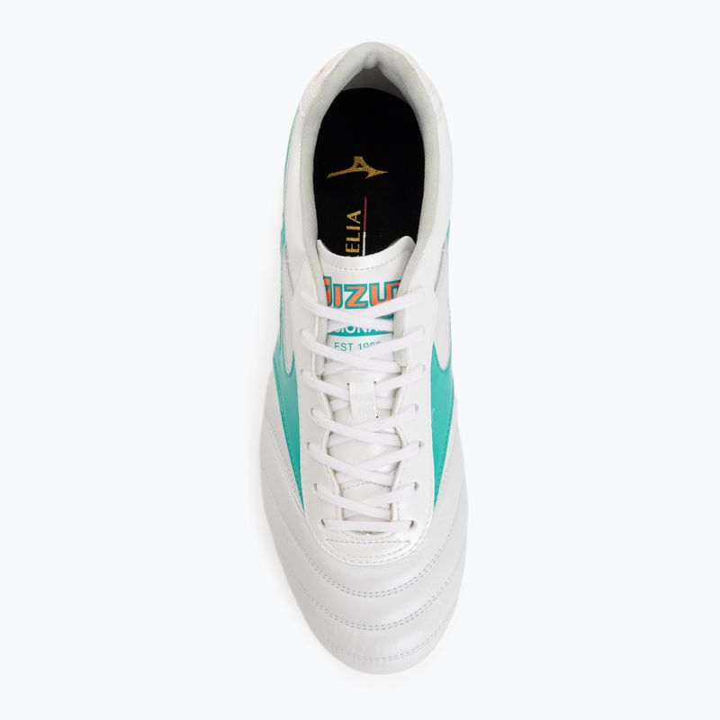 Încălțăminte de fotbal Mizuno Morelia II Elite FG white/arcadia/lava orange 5