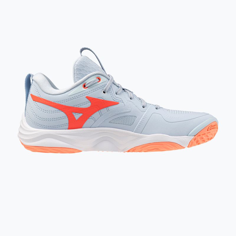 Încălțăminte de volei pentru femei Mizuno Wave Momentum Elite blue finch/white/lava orange 2