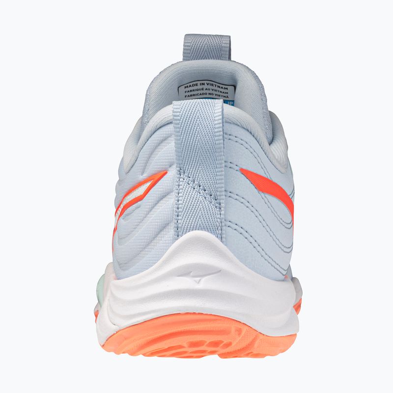 Încălțăminte de volei pentru femei Mizuno Wave Momentum Elite blue finch/white/lava orange 3