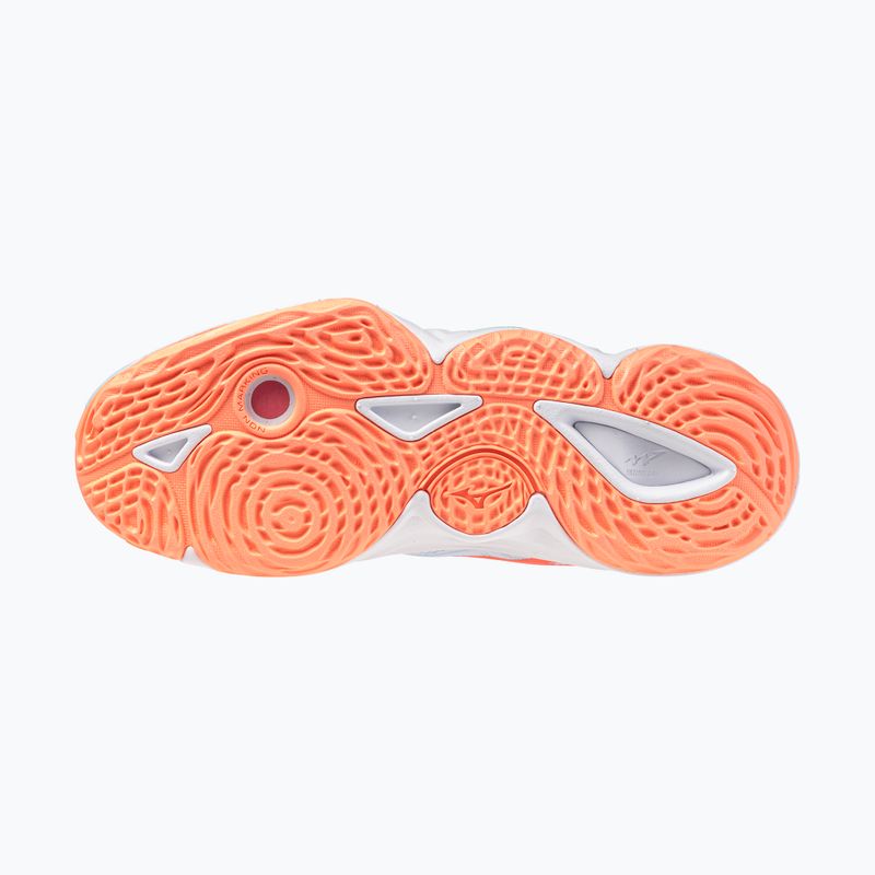 Încălțăminte de volei pentru femei Mizuno Wave Momentum Elite blue finch/white/lava orange 4