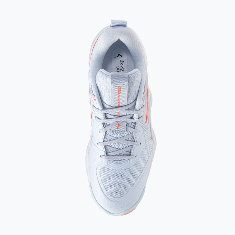 Încălțăminte de volei pentru femei Mizuno Wave Momentum Elite blue finch/white/lava orange 5