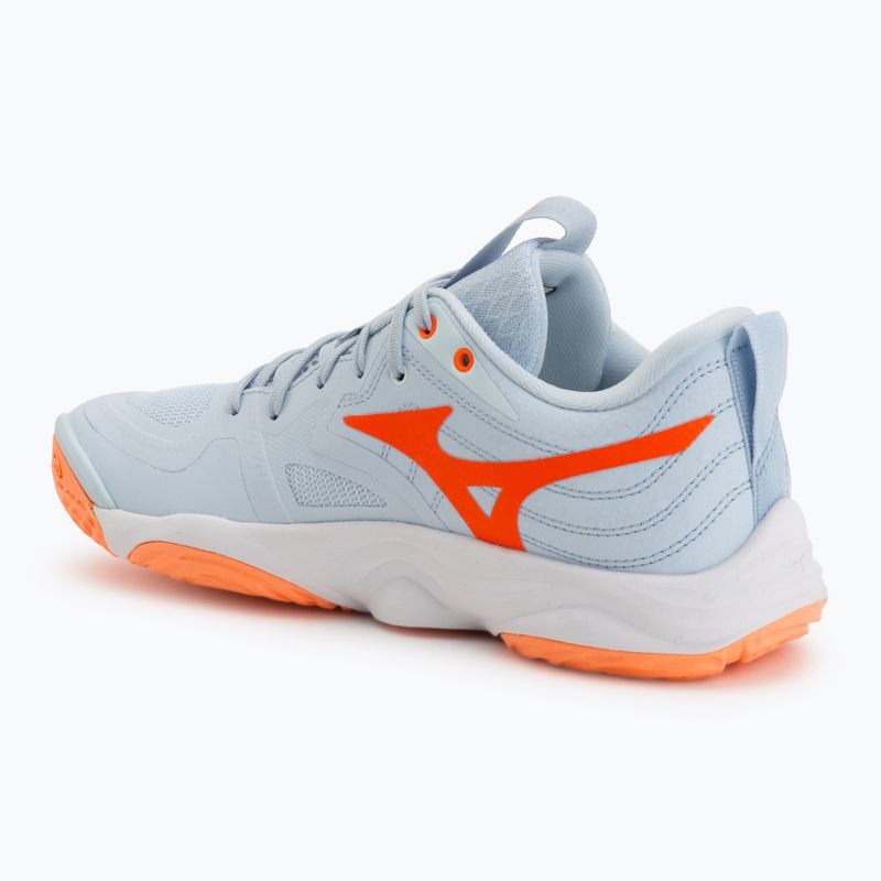 Încălțăminte de volei pentru femei Mizuno Wave Momentum Elite blue finch/white/lava orange 3