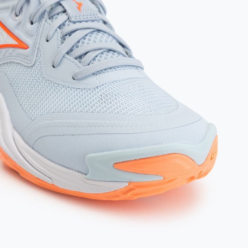 Încălțăminte de volei pentru femei Mizuno Wave Momentum Elite blue finch/white/lava orange 7
